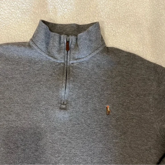 Polo Ralph Lauren, Quarter Zip Pullover, Grey, Men’s Size Large - Picture 8 of 14